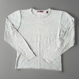 525 America Cotton Cashmere Crewneck Sweater Women's Size Medium Beige Heathered